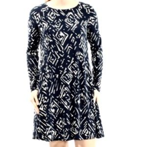 Lauren by Ralph Lauren Dark Navy and White Print knit dress. size 6.
